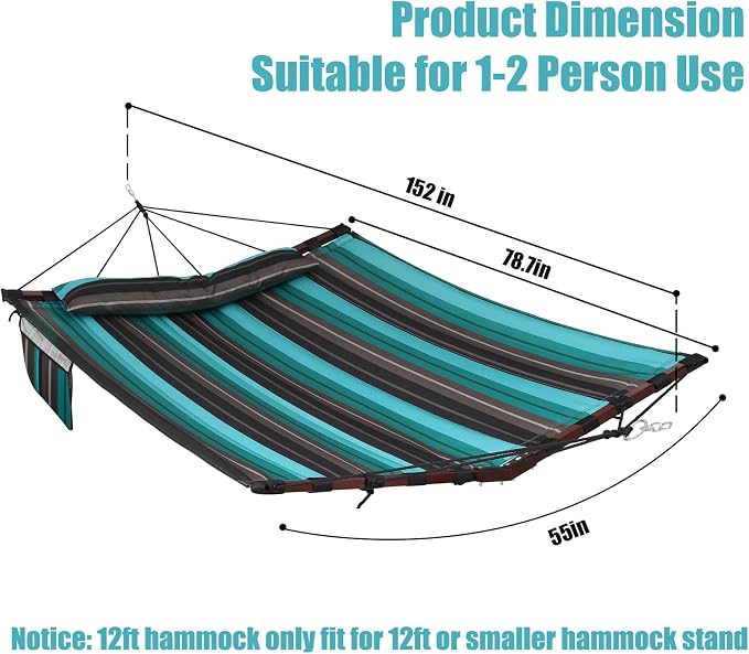 TegerDeger 12FT 2 Person Hammock Large Hammock 450LB Capacity - Image 6