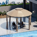 Tangkula 11.5x11.5 Ft Round Patio Gazebo, 2-Tier Dome by TANGKULA