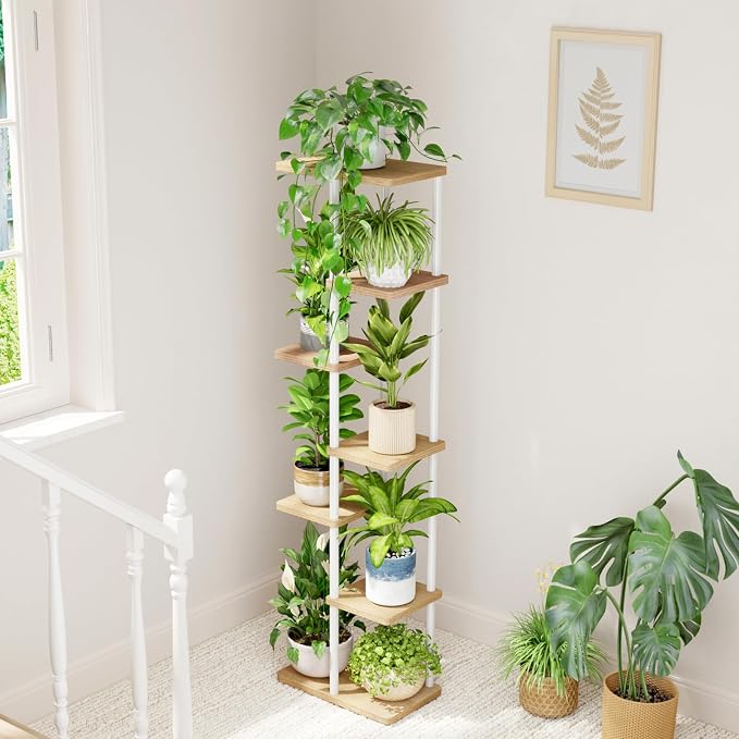 Bamworld Tall Plant Stand Indoor, 7 Tier Plant Shelf - Image 6