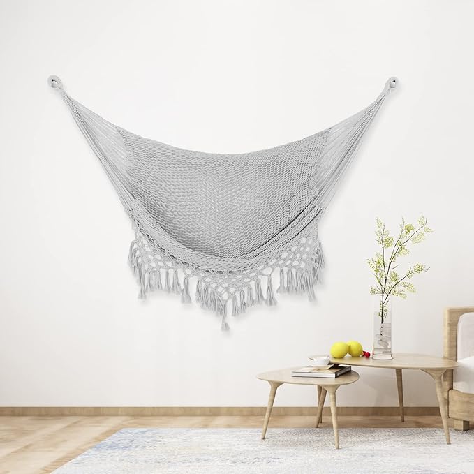Hammock Chair，Max 330lbs, Large Hanging Chair, Soft Cotton Rope Swing Chair - Image 6