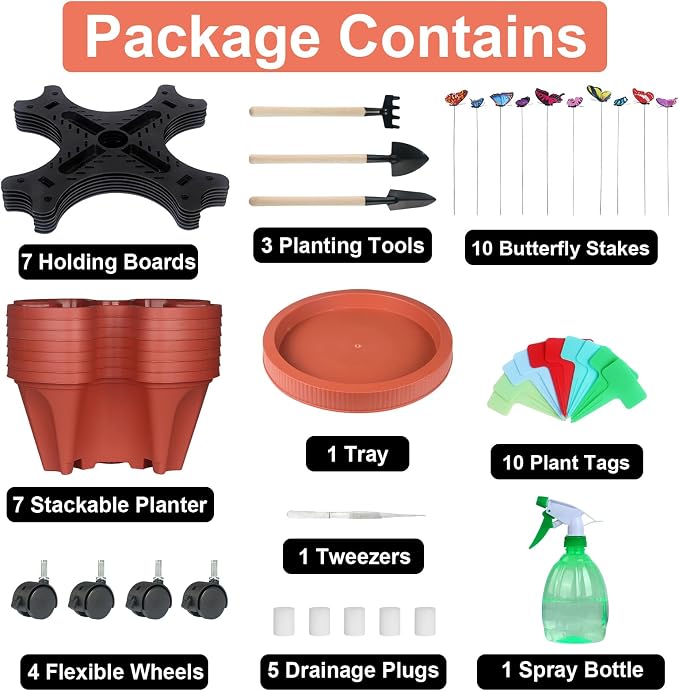 DUNCHATY Stackable Planter Vertical Strawberry Planter - Image 2