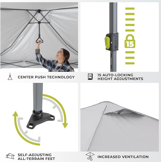 CORE 10 FT x 10 FT Instant Pop Up Canopy Tent | Portable Straight Leg Outdoor - Image 4