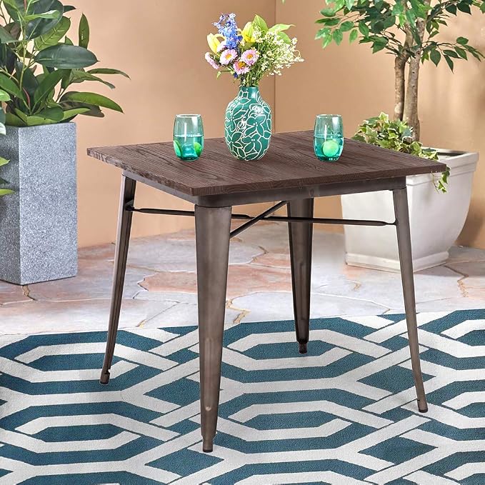 FDW Heavy Duty Outdoor Dining Table Metal Kitchen Table Metal Table 31 x 31 - Image 4