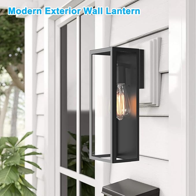 2-Pack Outdoor Wall Lanterns, Exterior Waterproof Wall Sconce - Image 7