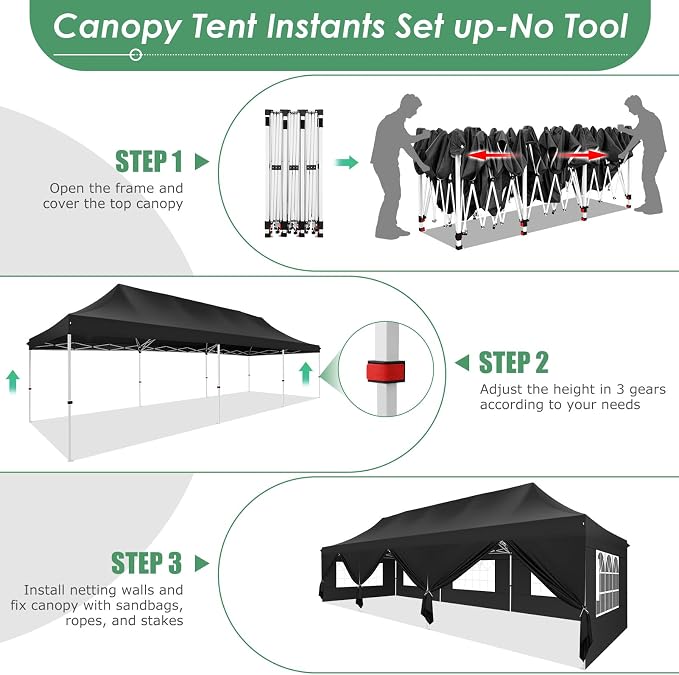 COBIZI Canopy Tent 10x30 Pop Up Canopy - Image 3