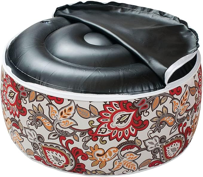 Magpie Fabrics Indoor/Outdoor Inflatable Stool Ottoman Pouf, Water Repellent - Image 7