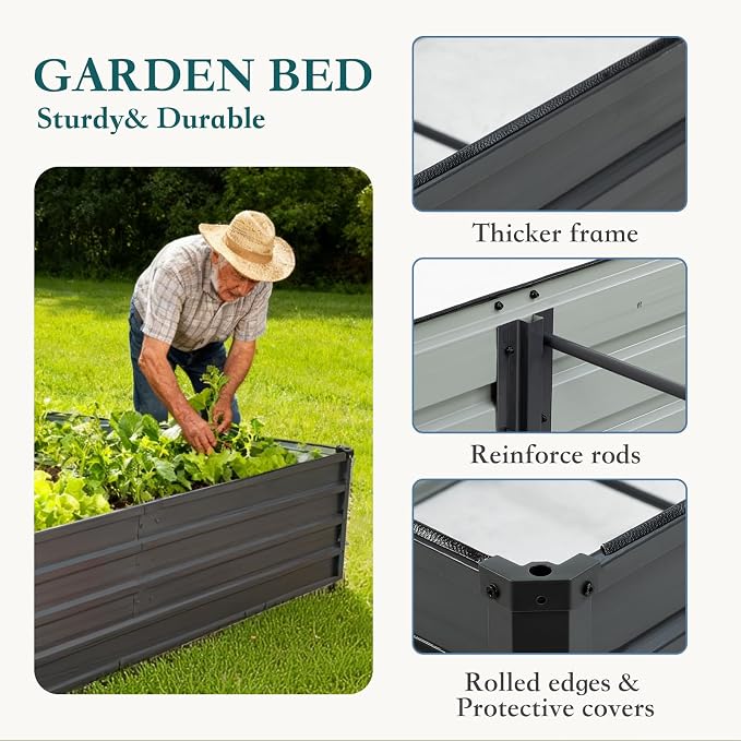 DUMOS Raised Garden Bed Outdoor, Large Metal Garden Bed - Image 4
