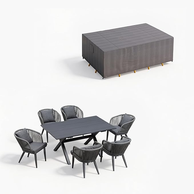 PURPLE LEAF 7 Pieces Patio Dining Set by PURPLELEAF