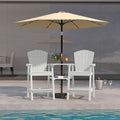 White HDPE Tall Adirondack Chair Set of 2 by PatioKingdom