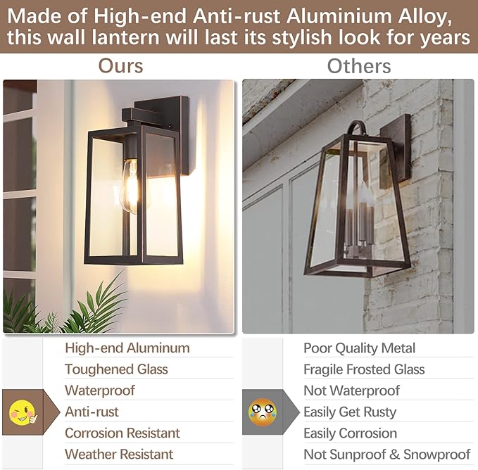 MAXvolador Outdoor Wall Lantern, Large Exterior Waterproof Wall Sconce Light - Image 5
