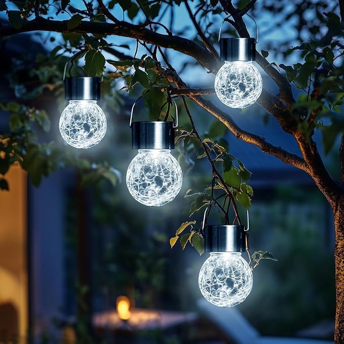 GIGALUMI Solar Lights Outdoor Waterproof, 12 Pack Solar Hanging Lights Garden - Image 8