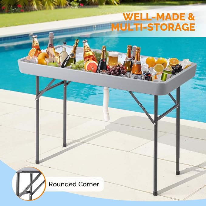VINGLI 46" Extra LargeFolding Party Ice Cooler, Portable Tailgate Camp Fishing - Image 7