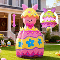 Domkom Up & Down 5.3FT Tall Easter Inflatable Bunny Outdoor Decorations by DomKom