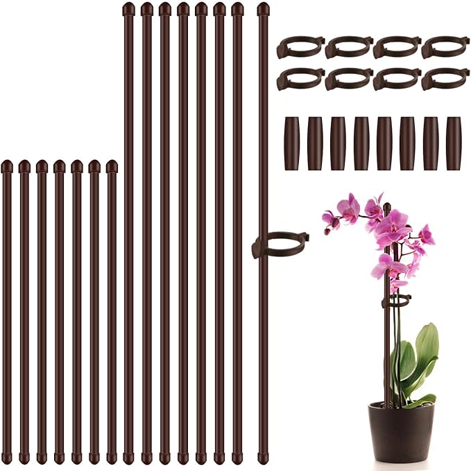 Plant Stakes 17inch &11inch SupKing 16Pcs Adjustable Flower Support Poles by SupKing