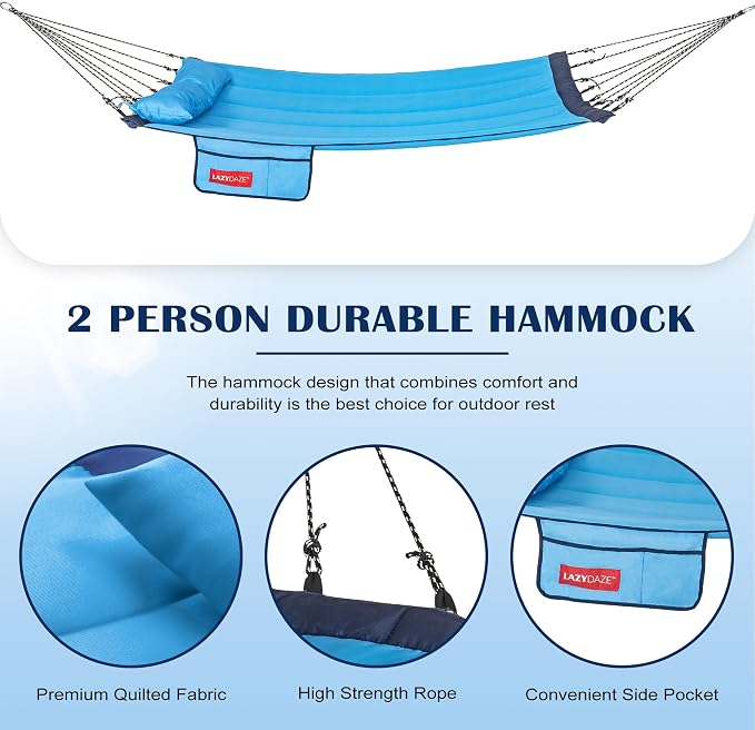 Lazy Daze Hammocks 12 FT Quilted Fabric Hammock - Image 4