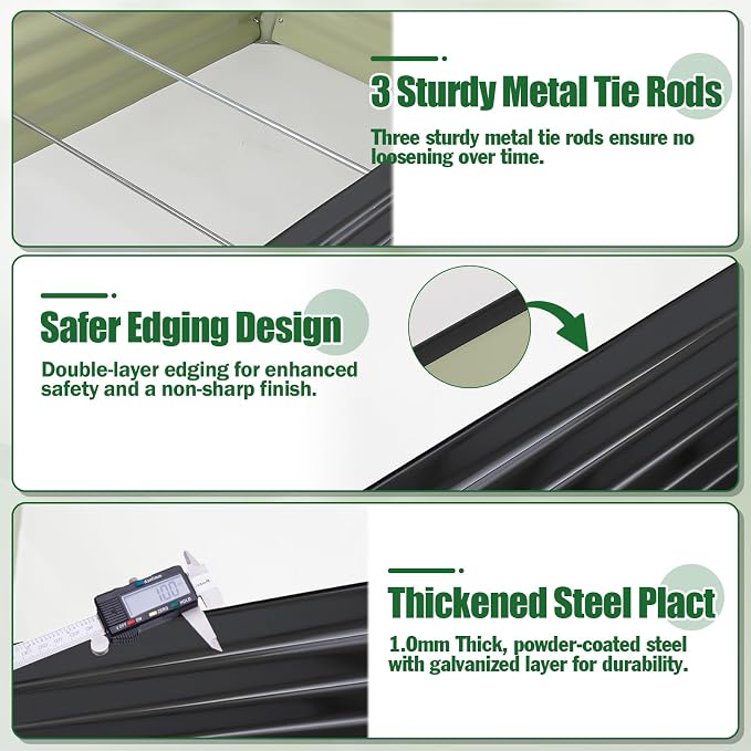 Galvanized Raised Garden Bed Kit Outdoor Patio, Deep Root Box Planter - Image 4