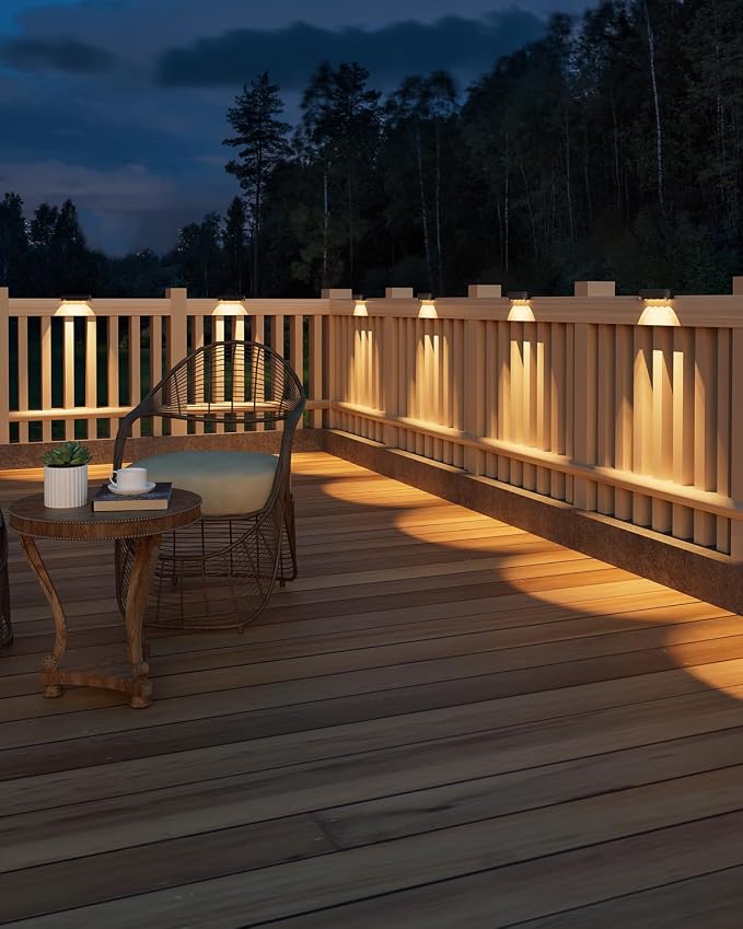 VOLISUN Solar Deck Lights 8 Pack, Warm White Glow LED Large Size Lamp, IP65 - Image 6