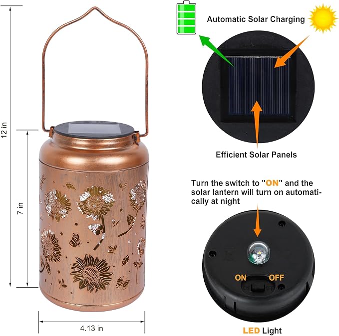 Sunflower Solar Lanterns Outdoor Waterproof, Birthday Sunflower Gifts - Image 3