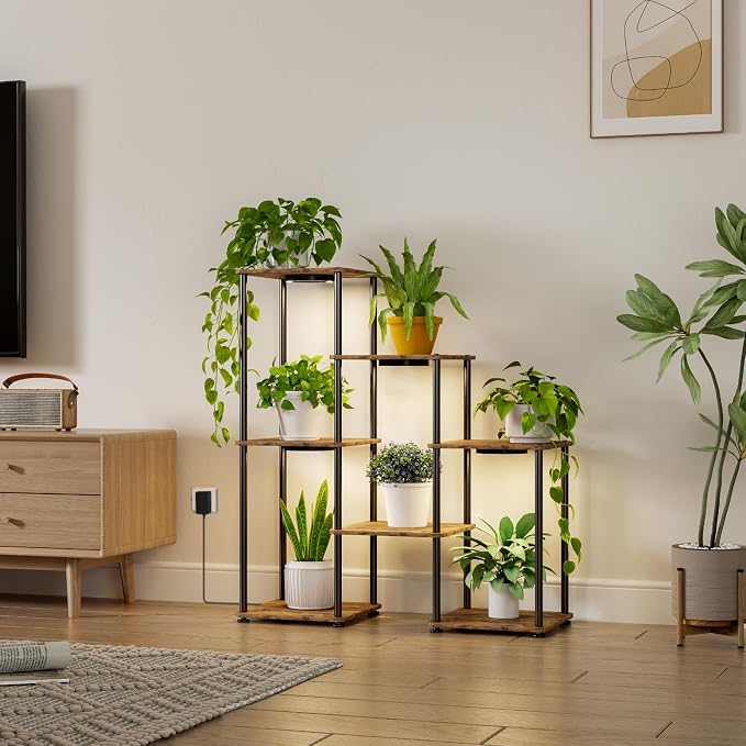 Bstrip Plant Stand Indoor with Grow Light, 7 Tier Flower Stand with Plant Light - Image 3