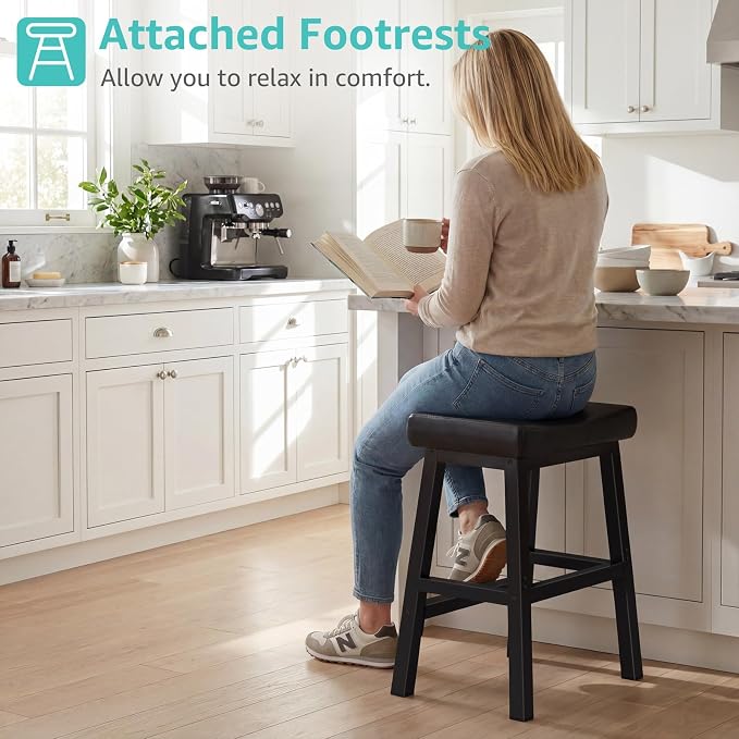 24 Inch Bar Stools Set of 2 for Kitchen Island, Kitchen Chairs Counter Height - Image 5