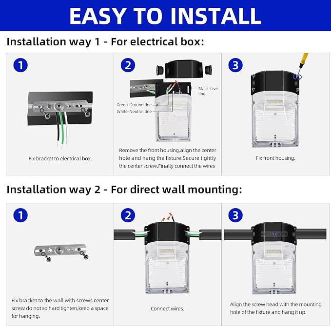 hykolity Update 30W LED Wall Pack Light - Image 7