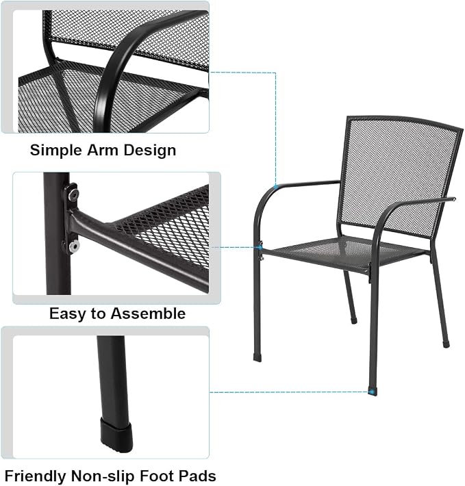 AECOJOY 5 Piece Outdoor Table and Chair, Patio Outdoor Dining Set - Image 5
