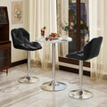ARTETHYS Bar Table and Chairs Set of 3 White Height Adjustable Round Pub Desk by ARTETHYS