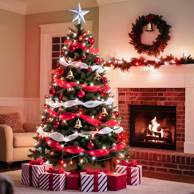 75.8 FT 200 LED Red and White Christmas Lights Outdoor Indoor, Timer & Memory - Image 2