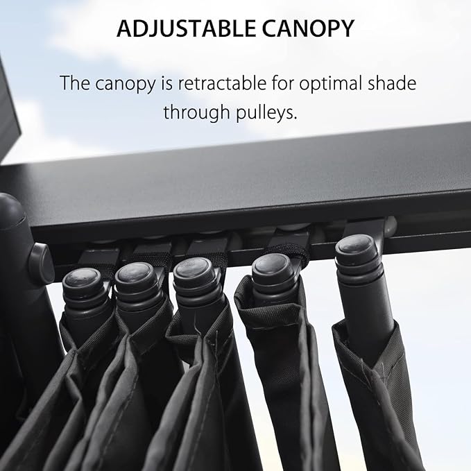 PURPLE LEAF 10' X 12' Outdoor Retractable Pergola - Image 5