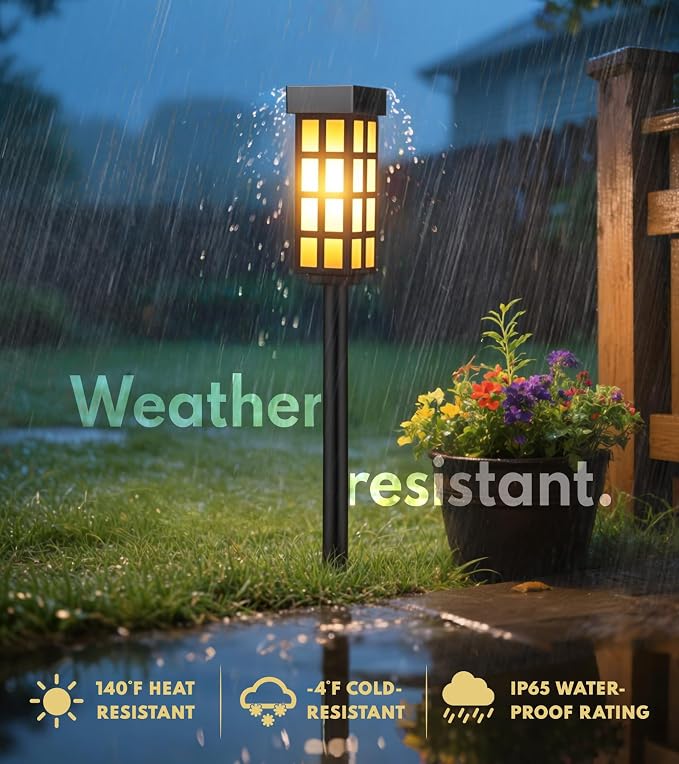 PASAMIC 24" Solar Pathway Lights Outdoor, 8 Pack Bright Garden Light - Image 5