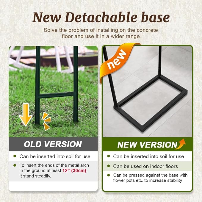 Zhisheng 2PCS Metal Pergola Garden Arch Arbor 7.9FT x 4.6FT Trellis - Image 2
