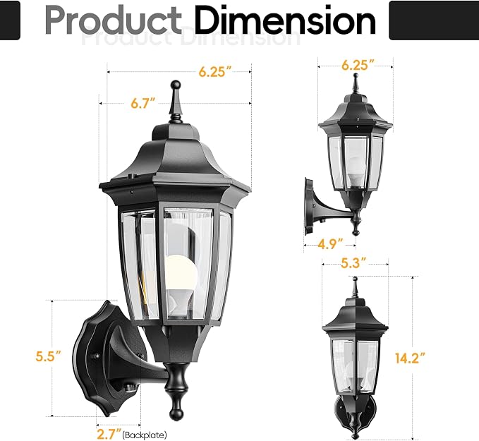 EMART Dusk to Dawn Outdoor Porch Light, Exterior Anti-Corrosion, Waterproof - Image 6