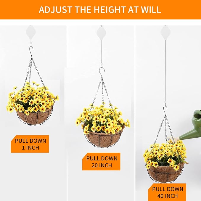 5PCS Adjustable Retractable Plant Pulley Hangers - Image 4