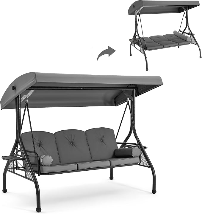 GYUTEI 3-Seat Outdoor Patio Swing by GYUTEI