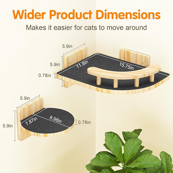 XiaZ Cat Wall Shelves, Corner Cat Shelf - Image 3