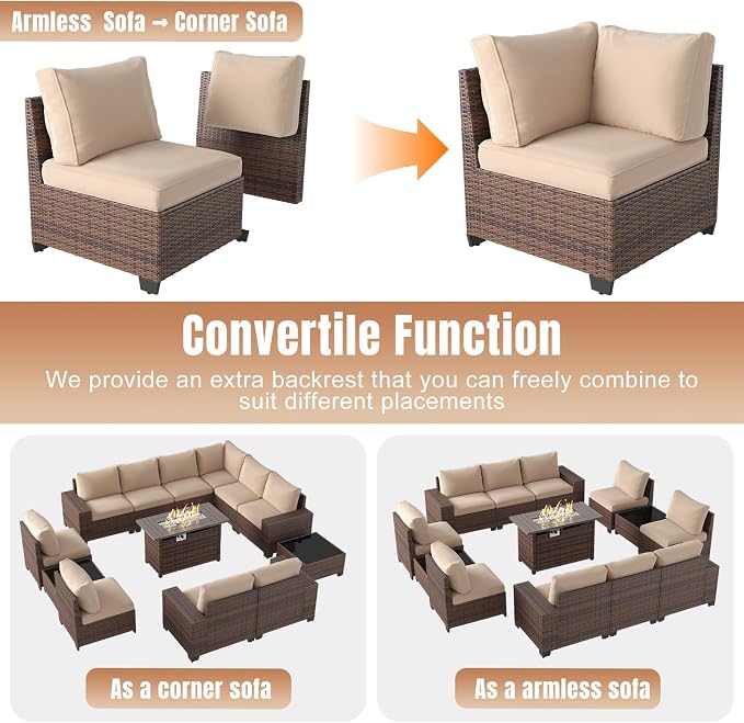 Aoxun 13 Pieces Patio Furniture Set - Image 6