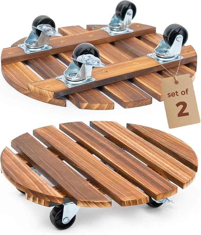 Bamworld14 Inch Wood Plant Caddy by Bamworld