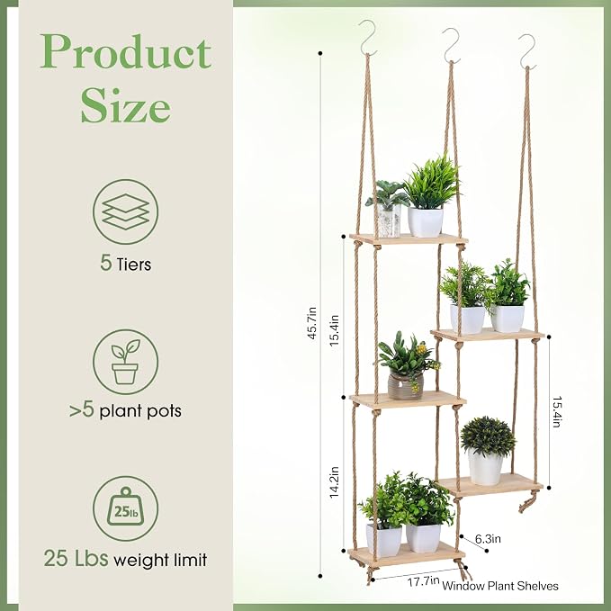 Novabright Window Hanging Plant Shelf - Image 2