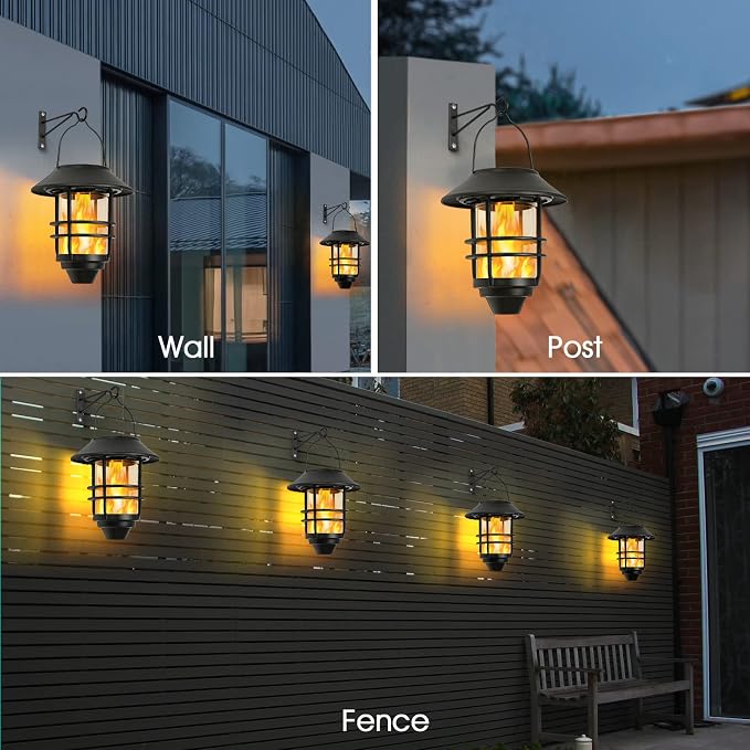 Solar Hanging Lantern Outdoor, Flickering Flames Outdoor Lights, Solar Lights - Image 6