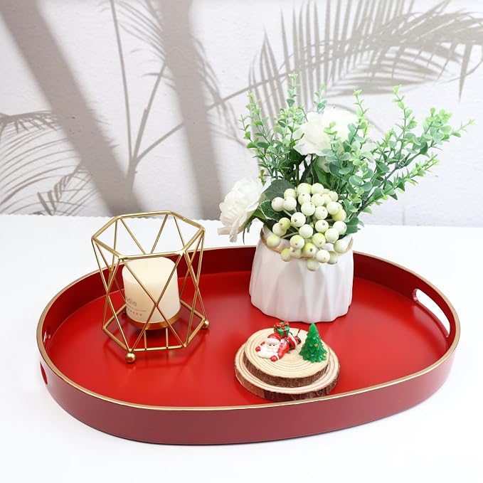 Spsyrine Red Plastic Serving Tray - Image 3