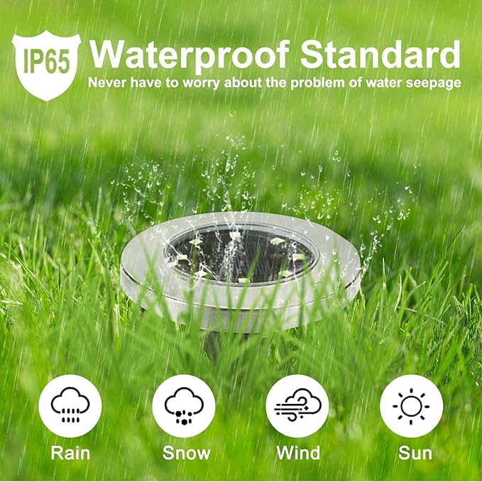 Solar Ground Light, Waterproof Solar Garden Lights, Upgraded Outdoor Garden - Image 3