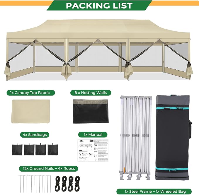 COBIZI 10x30 Heavy Duty Pop Up Canopy - Image 8