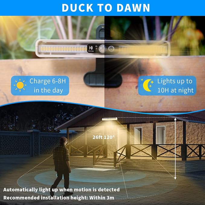 Clip On Solar Motion Lights Outdoor Waterproof, 4 Pack Motion Sensor Outdoor - Image 3