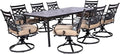 Hanover Montclair 9-Piece Outdoor Dining Set, 8 Swivel Rocker Chairs by Hanover