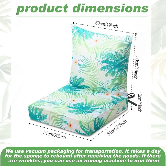 Hoteam 6 Set Outdoor Chair Patio Cushions 20 x 20 Inch Deep Seat Waterproof - Image 2