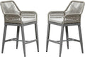 PURPLE LEAF Outdoor 24" Counter Height Bar Stools Chair Set of 2, All Weather by PURPLELEAF
