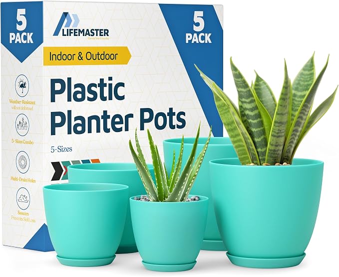 Lifemaster Planter Pots with Drainage Holes by LIFEMASTER