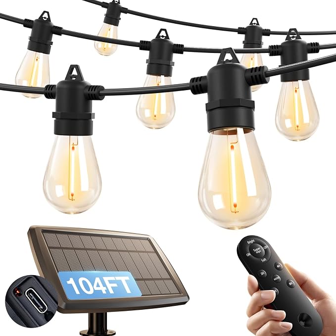 addlon 104FT Solar String Lights Outdoor Waterproof by addlon