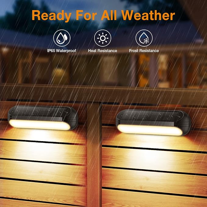 Outdoor Solar Lights for Outside, 10 Pack Bright Solar Fence Lights - Image 7