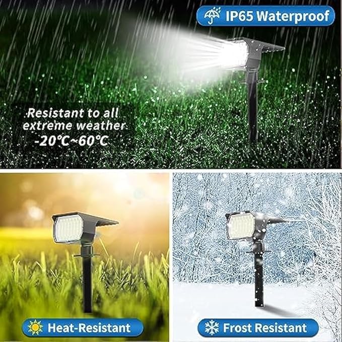 Solar Spot Lights Outdoor Waterproof IP65, 6 Pack Landscape Spotlights - Image 4